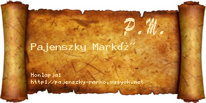 Pajenszky Markó névjegykártya